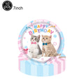 Assiettes, gobelets, serviettes et décoration de fête sur le thème du chat