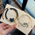 Bracelets porte-bonheur FU bleu grand œil chat noir - Ensemble tressé pour couples