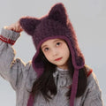 Bonnet Hiver Tricoté avec Oreilles de Chat Unisexe