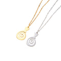 Collier en acier inoxydable pour femmes avec pendentif spiralé