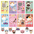 Autocollants en forme de tête de chat - Lot de 8, 16 ou 24