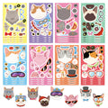 Autocollants en forme de tête de chat - Lot de 8, 16 ou 24