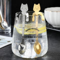 Cuillère à café en acier inoxydable forme chat - Mini cuillère dessert et glace