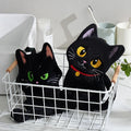 Serviette à main chat noir dessin animé – Chiffon absorbant pour salle de bain et cuisine