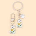 Interrupteur porte-clés chat fleurs pour femme - Ensemble 2 pièces