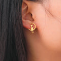 Skyrim – Boucles d'oreilles lune chat en acier inoxydable pour femmes et filles