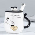 Mug en céramique avec couvercle et anse originale