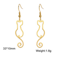Boucles d'oreilles chat adorable en acier inoxydable