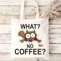 Sac de courses en toile café chat - Grand sac à main rectangulaire pour shopping et voyages