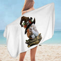 Serviette de plage en microfibre pour enfants chat noir et blanc