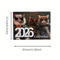 Calendrier suspendu 2026 - Chats mignons avec lunettes à la mode