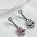 Piercing nombril en titane avec zircon - Design élégant