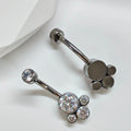 Piercing nombril en titane avec zircon - Design élégant