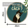 Œuvre murale ronde en bois rétro - 20 cm