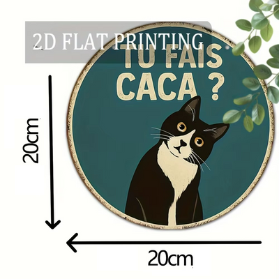 Œuvre murale ronde en bois rétro - 20 cm