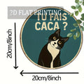 Décoration Murale Ronde en Bois 2D Plat Rétro 8 Pouces