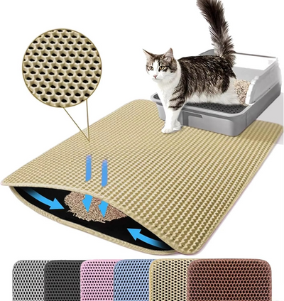 Tapis Antiglisse pour Litière de Chat - Grande Taille
