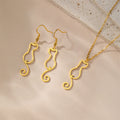 Boucles d'Oreilles Pendantes Queue de Chat en Acier Inoxydable