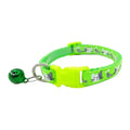 Collier nylon réglable pour chat avec imprimé petits chats et une clochette