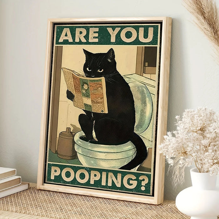 Affiche drôle Chat Noir avec citation humoristique pour décoration