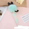 Stylo à bille avec pompon chat en peluche coloré - Fournitures scolaires et bureau
