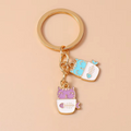 Porte-clés en Émail Chat - Accessoire mignon pour sac