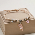 Bracelet en émail Chat Fleuri