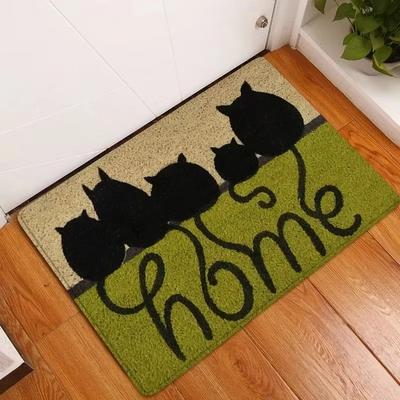 Tapis antidérapant en coton motif animaux pour la maison