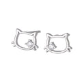 Boucles d'oreilles en argent 925 en forme de chat
