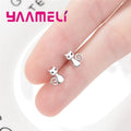 Boucles d'oreilles chat en argent 925 avec zircone cubique