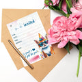 12 Invitations d'anniversaire chaton mignon motif aquarelle