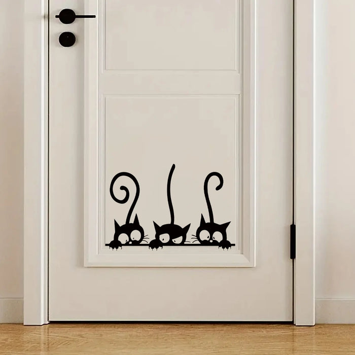 Autocollant Mural Chat Noir pour Décoration de Chambre