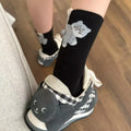 Chaussettes mi-mollet imprimées fesses de chat 3D - Cadeau original en coton