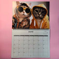 Calendrier suspendu 2026 - Chats mignons avec lunettes à la mode