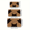 Paillasson de bienvenue en polyester pour chat noir, lavable en machine, imprimé