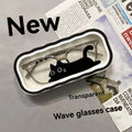 Étui pliant transparent pour lunettes de myopie