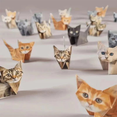 Set de 50 Feuilles de Papier Origami Animaux pour DIY