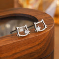 Boucles d'oreilles chat mignon en argent sterling 925 - Uini Tail