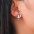 Skyrim – Boucles d'oreilles lune chat en acier inoxydable pour femmes et filles