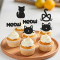 24 Pièces Cupcake Toppers Chat - Décoration Gâteau Anniversaire Thème Chaton