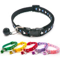 Collier pour chat et chiot avec imprimé dessin animé coloré et clochettes réglables en nylon