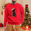 Sweatshirt Noël avec imprimé chat