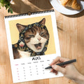 Calendrier mural 2026 avec autoportraits de chats - 12 modèles uniques
