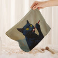 Trousse de maquillage en velours côtelé à motifs de chat noir - CatNShop