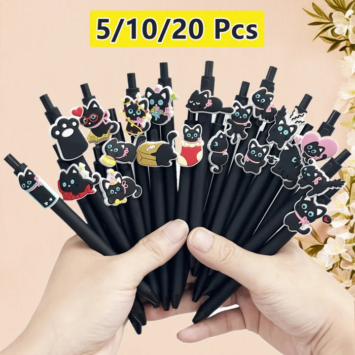 Stylo à bille chat noir par CatNShop - Lot de 5, 15 ou 20 pièces