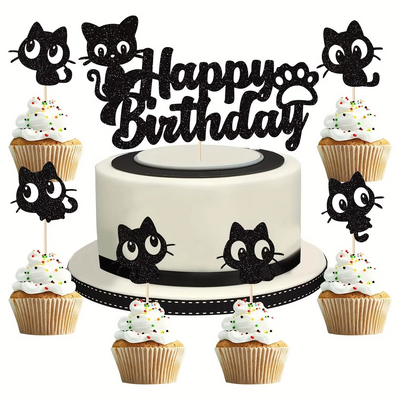 Décorations de gâteau Chat Noir pour anniversaire