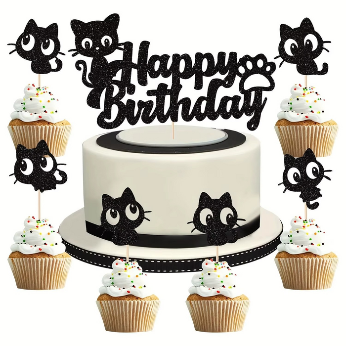 Décorations de gâteau Chat Noir pour anniversaire