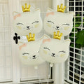 Ballons en aluminium motif tête de chat - Pack de 6