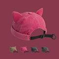 Chapeau beanie en coton unisexe avec oreilles de chat