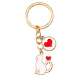 Porte-clés en Émail Chat - Accessoire mignon pour sac